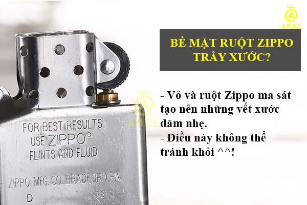 ruột zippo bị xước là hàng cũ